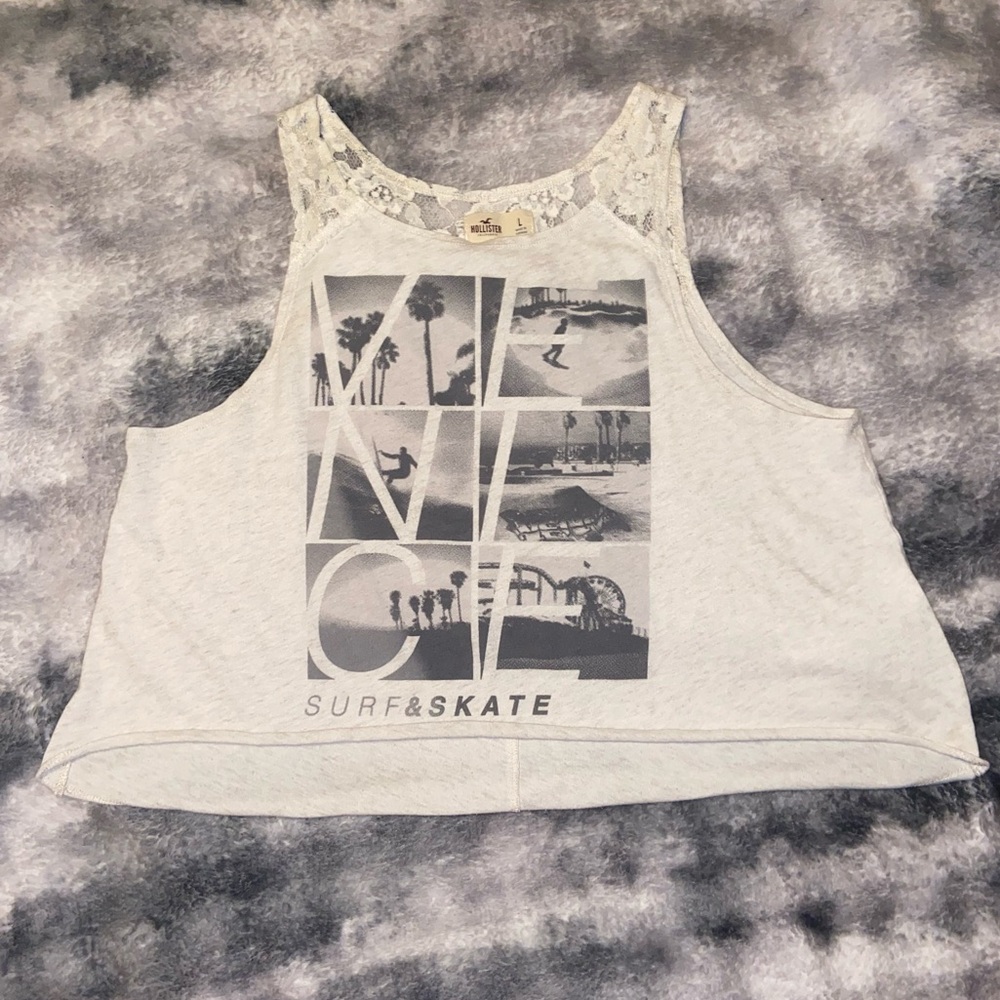 Hollister Cream & Lace Crop Top